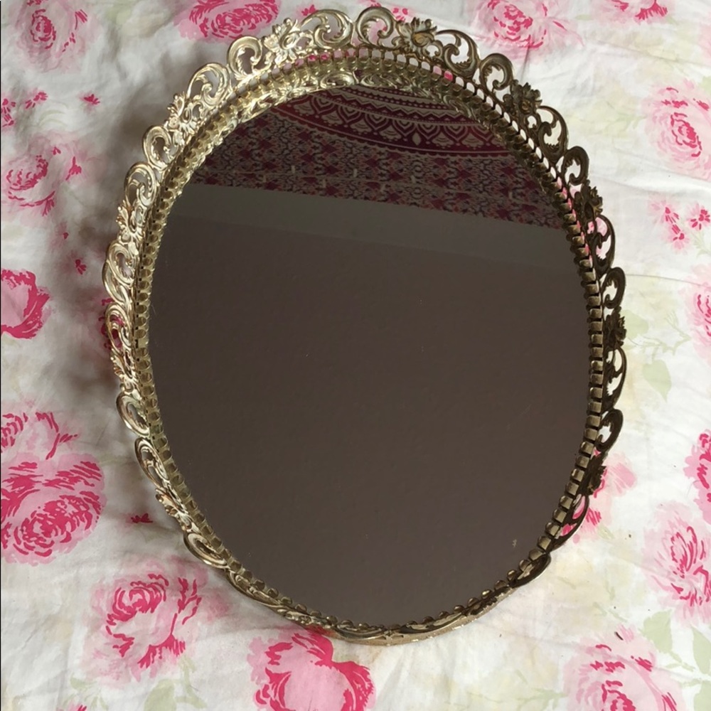 Vintage mirrored vanity tray table